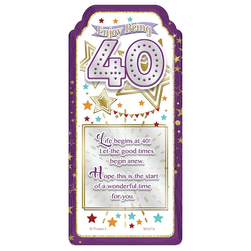 WORD GALLERY ENJOY BEING 40 CERAMIC PLAQUE