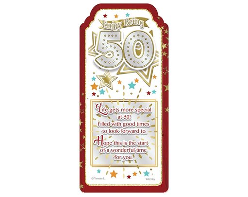 WORD GALLERY ENJOY BEING 50 CERAMIC PLAQUE