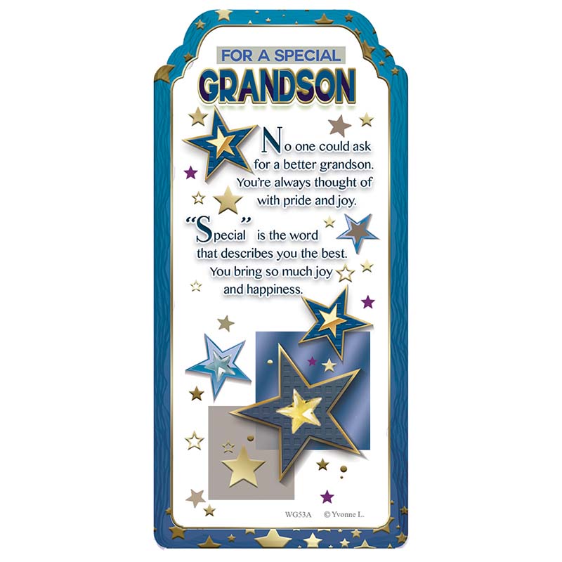 WORD GALLERY SPECIAL GRANDSON CERAMIC PLAQUE