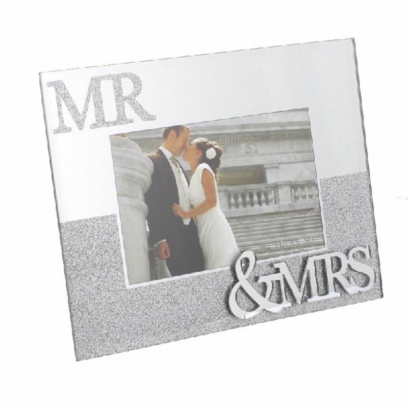 GLITTER MIRROR MR & MRS 6x4in FRAME