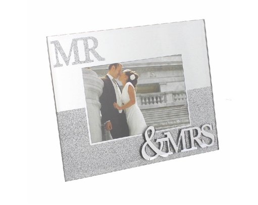 GLITTER MIRROR MR & MRS 6x4in FRAME
