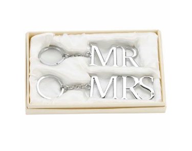 MR & MRS SILVERPLATED KEYRING