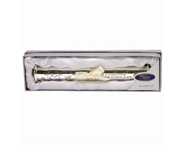 S/PLATED WEDDING CERTIFICATE HOLDER