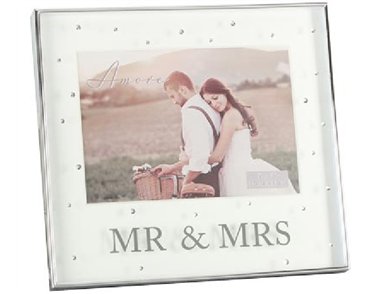 7x5IN MR & MRS BOX FRAME WITH CRYSTALS
