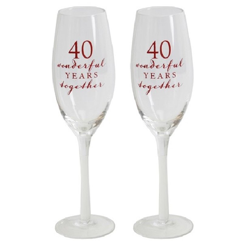 40TH ANNIVERSARY CHAMPAGNE FLUTES
