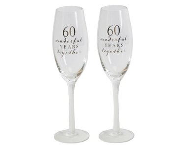 60TH ANNIVERSARY CHAMPAGNE FLUTES
