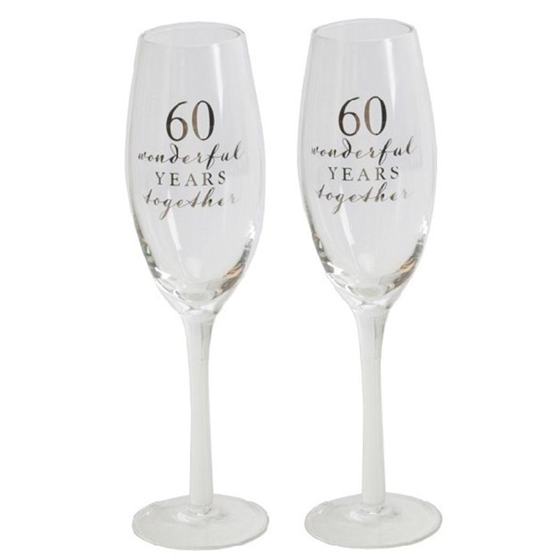 60TH ANNIVERSARY CHAMPAGNE FLUTES