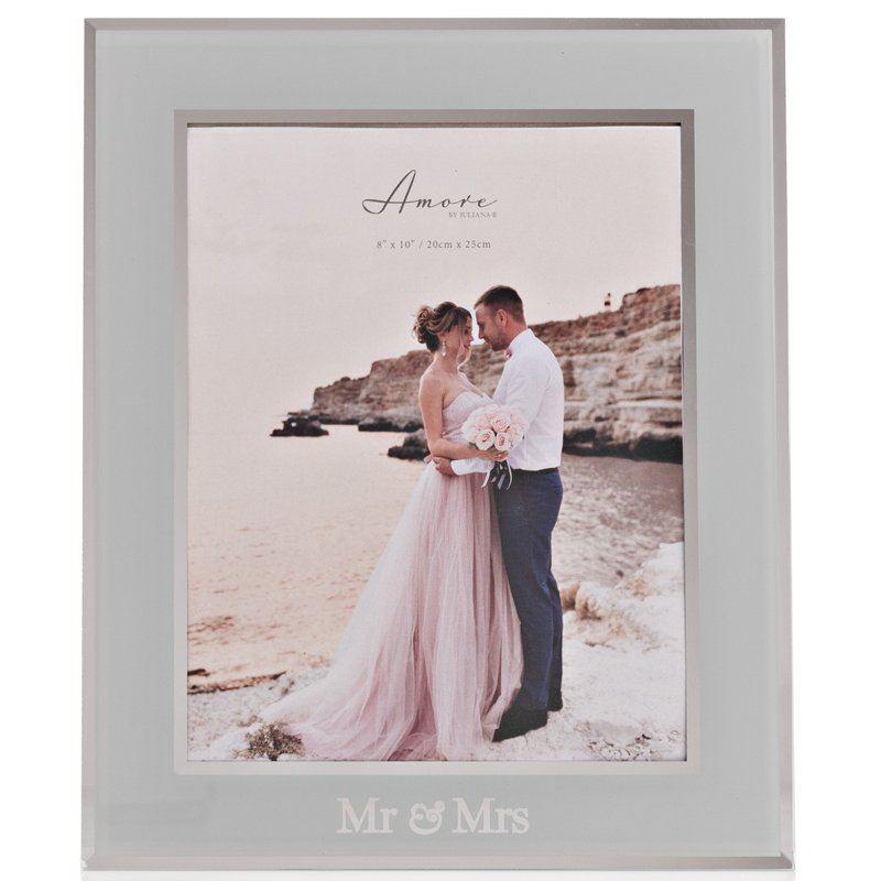 8x10in "MR & MRS" MIRROR BORDER PHOTO FRAME
