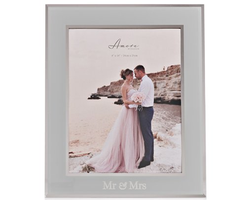 8x10in "MR & MRS" MIRROR BORDER PHOTO FRAME