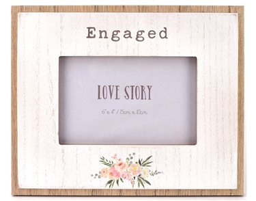 6x4in ENGAGED WOODEN PHOTO FRAME