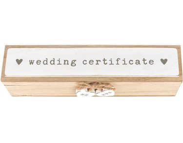 LOVE STORY WOODEN WEDDING CERTIFICATE BOX