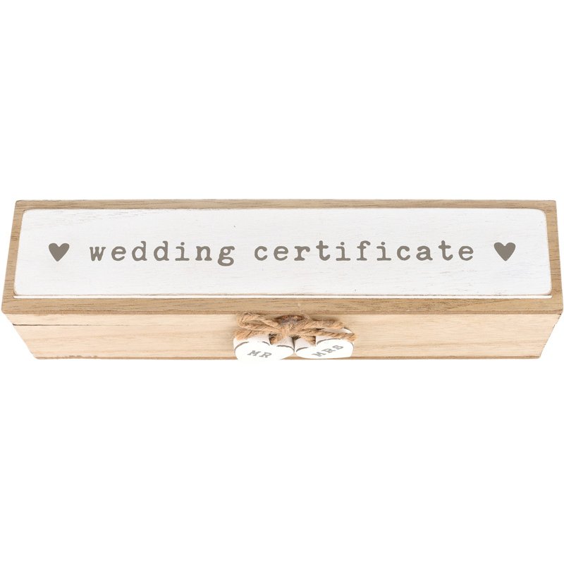 LOVE STORY WOODEN WEDDING CERTIFICATE BOX