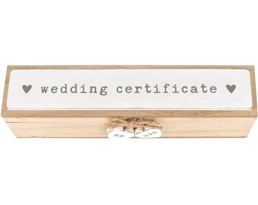 LOVE STORY WOODEN WEDDING CERTIFICATE BOX