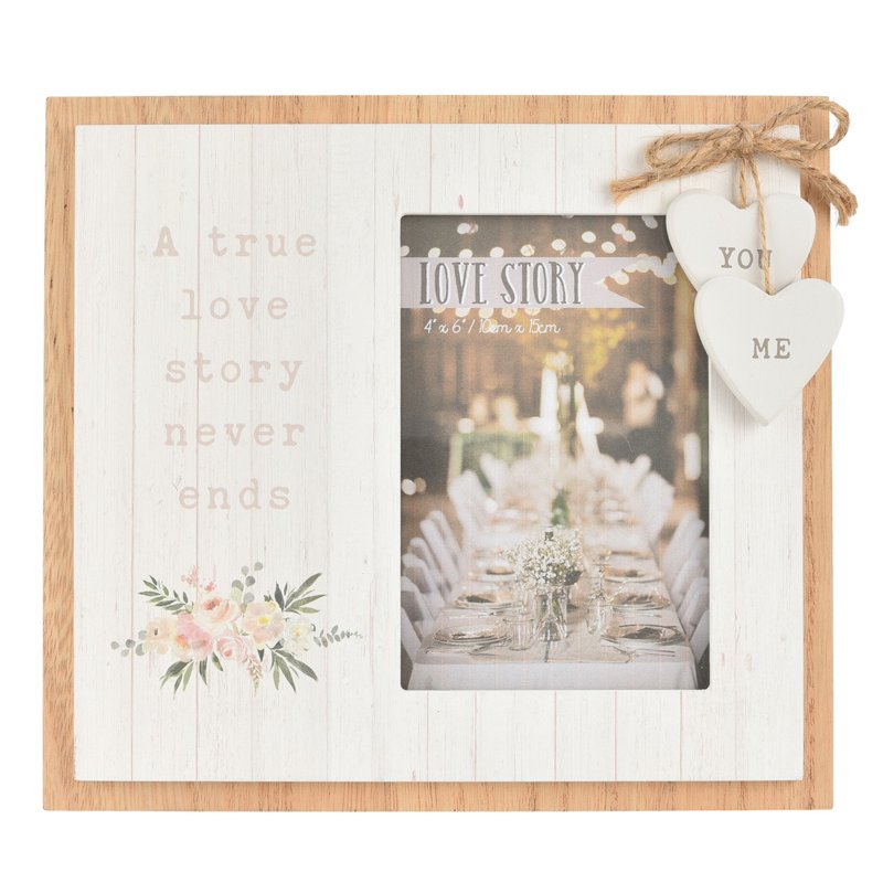 4x6in TRUE LOVE STORY WOODEN PHOTO FRAME