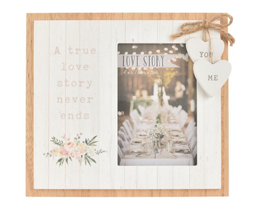 4x6in TRUE LOVE STORY WOODEN PHOTO FRAME