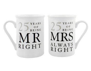 25 YEARS MR & MRS MUG SET