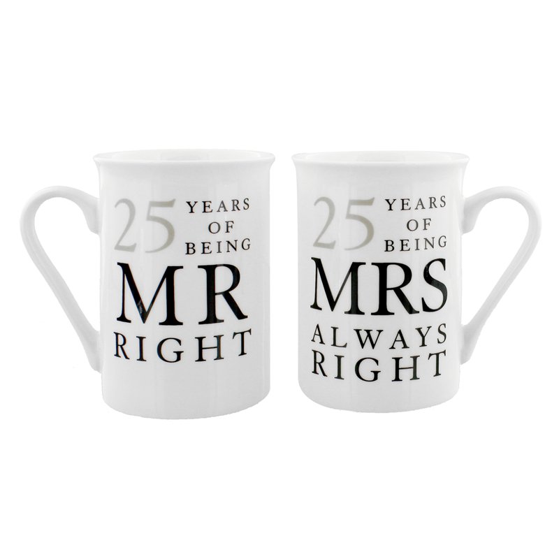 25 YEARS MR & MRS MUG SET