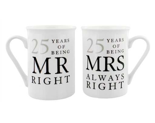25 YEARS MR & MRS MUG SET