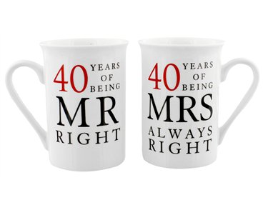 40 YEARS MR & MRS MUG SET