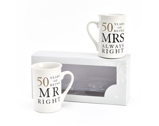 50 YEARS MR & MRS MUG SET