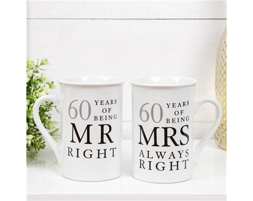 60 YEARS MR & MRS MUG SET