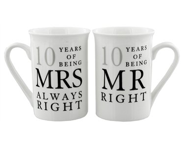 10 YEARS MR & MRS MUG SET
