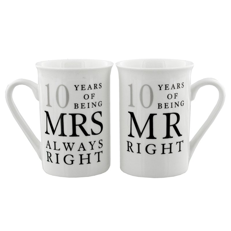 10 YEARS MR & MRS MUG SET