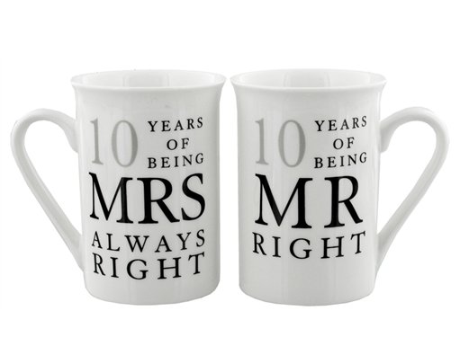 10 YEARS MR & MRS MUG SET
