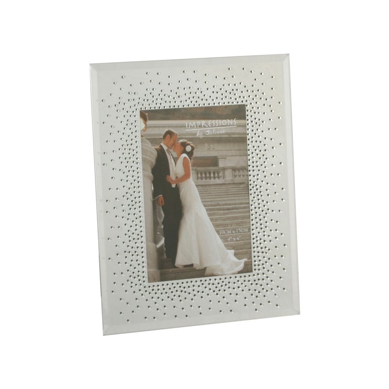 4x6in WEDDING STARBURST CRYSTAL FRAME