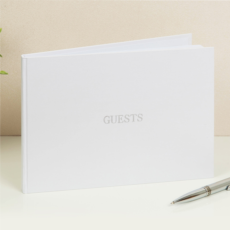 SILVER FOIL DEBOSSED PAPERWRAP GUEST BOOK