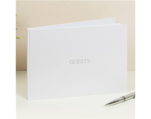 SILVER FOIL DEBOSSED PAPERWRAP GUEST BOOK