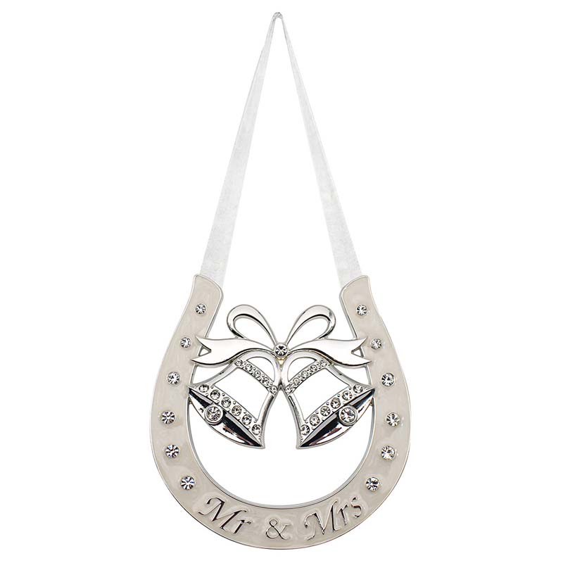 SILVER PLATED MR & MRS HORSE SHOE