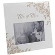 4x6in 'MR & MRS' PALE GREY GLASS GOLD FLORAL FRAME