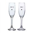 2PC MR & MRS AMORE CHAMPAGNE FLUTES