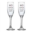 2PC 40TH ANNIVERSARY AMORE CHAMPAGNE FLUTES