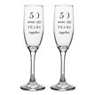 2PC 50TH ANNIVERSARY AMORE CHAMPAGNE FLUTES