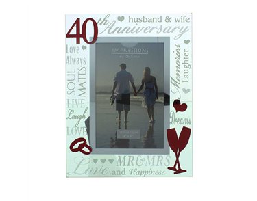 4x6in  40TH ANNIVERSARY 3D WORDS MIRROR FRAME