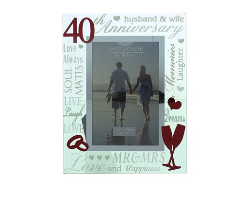 4x6in  40TH ANNIVERSARY 3D WORDS MIRROR FRAME