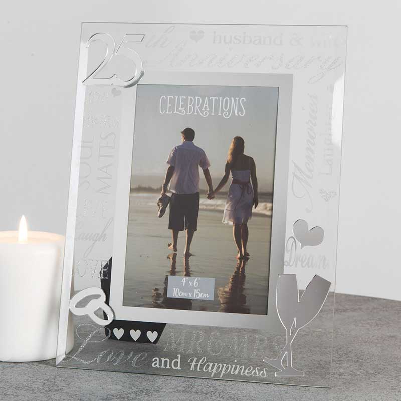 4x6in  25TH ANNIVERSARY 3D WORDS MIRROR FRAME
