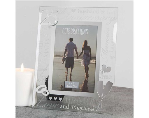 4x6in  25TH ANNIVERSARY 3D WORDS MIRROR FRAME