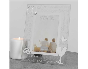 4x6in  60TH ANNIVERSARY 3D WORDS MIRROR FRAME