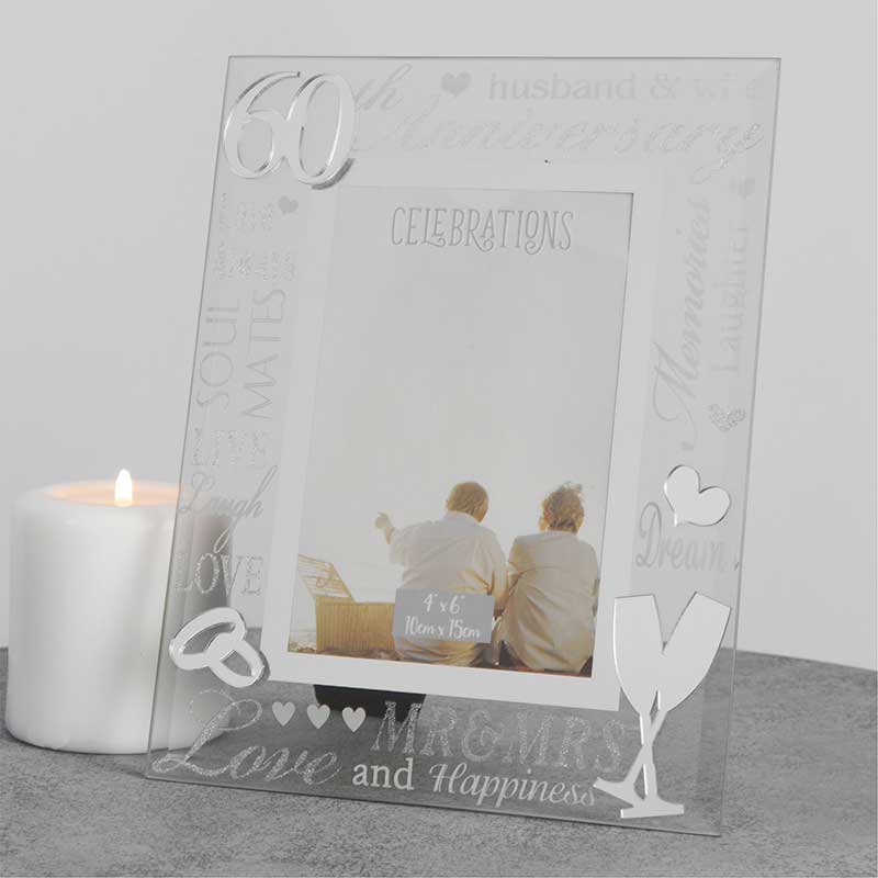 4x6in  60TH ANNIVERSARY 3D WORDS MIRROR FRAME