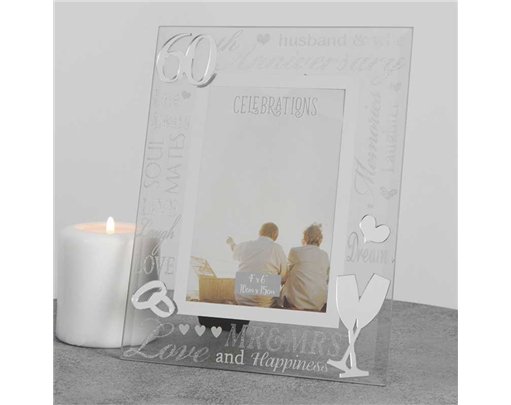 4x6in  60TH ANNIVERSARY 3D WORDS MIRROR FRAME