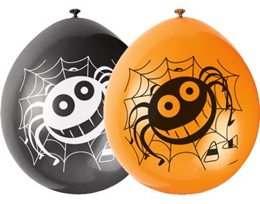 (10) 9IN SPIDER BALLOONS