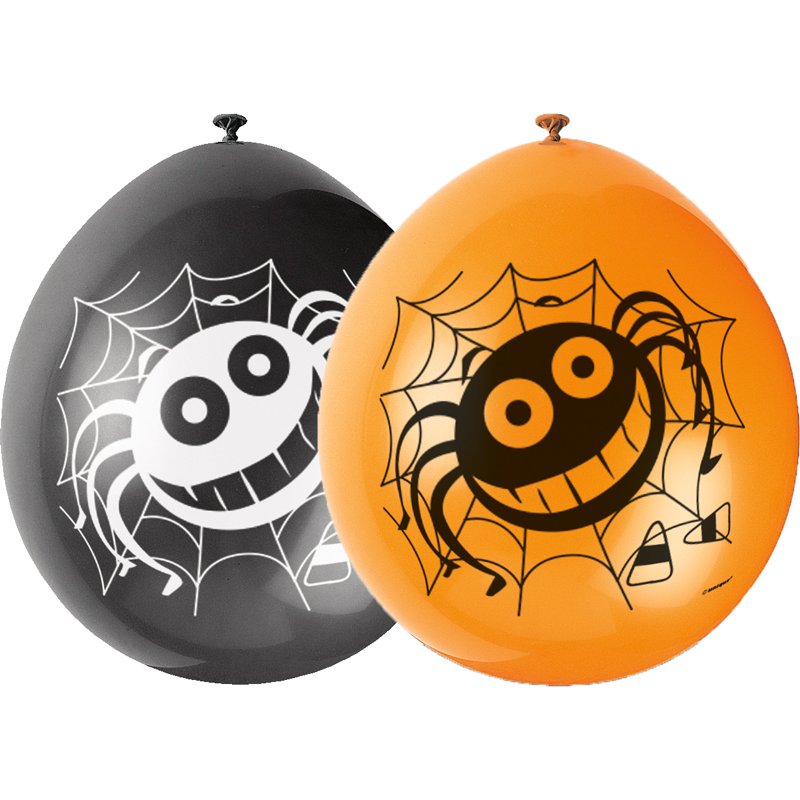(10) 9IN SPIDER BALLOONS
