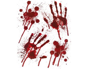 BLOODY HAND WINDOW STICKERS