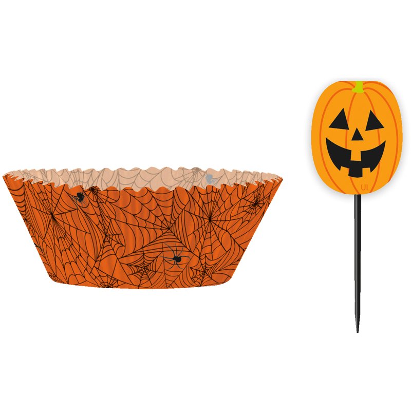 24PC PUMPKIN FACES CUPCAKE KIT