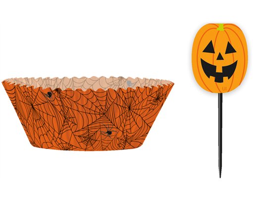 24PC PUMPKIN FACES CUPCAKE KIT
