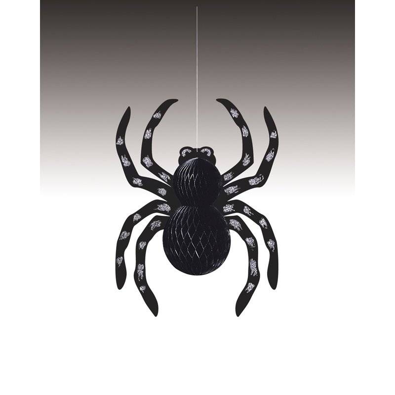 14IN HANGING GLITTER SPIDER DECORATION