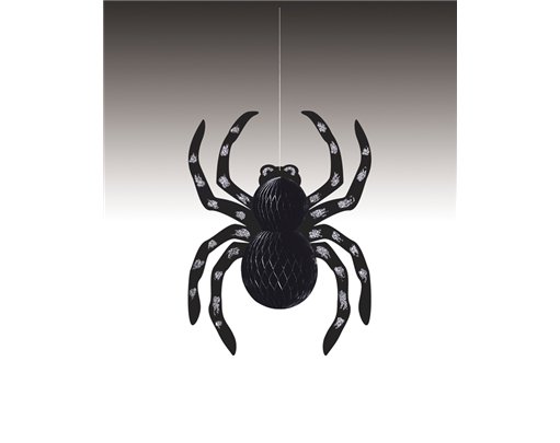 14IN HANGING GLITTER SPIDER DECORATION